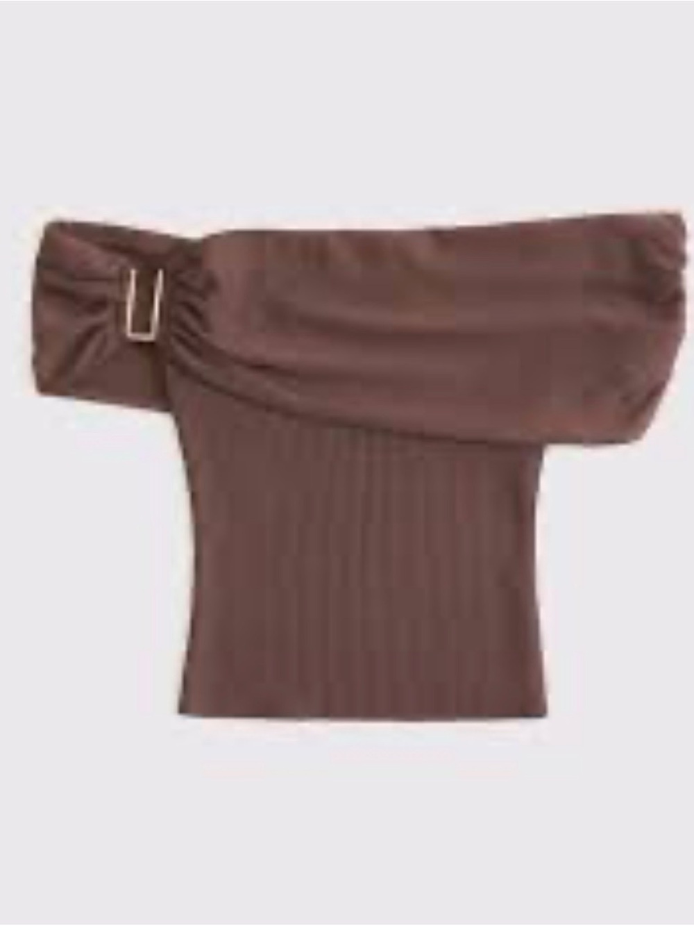 Abercrombie & Fitch Off-Shoulder Brown Sweater Top